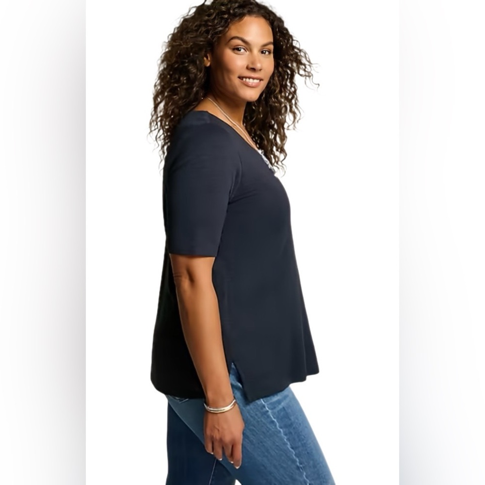 J.JILL - Pima-Slub Elbow-Sleeve Tee 2X